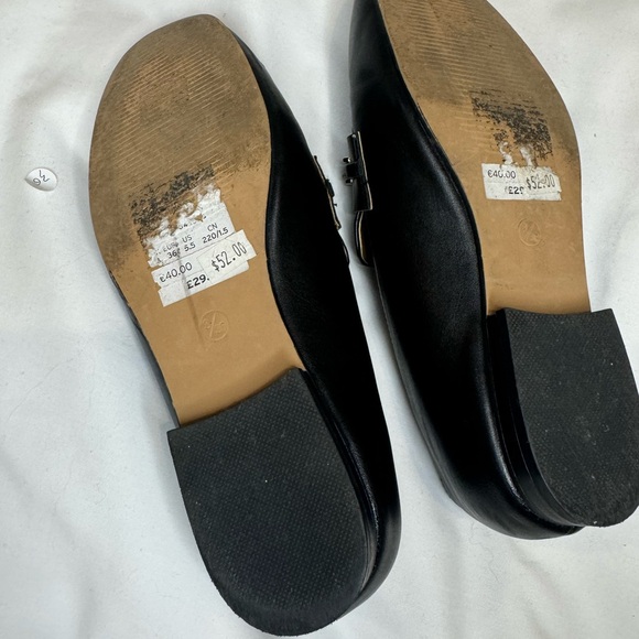 Topshop Lorenzo Loafers 5.5 Black Flat Shoes Academia Preppy Office Business - Picture 4 of 8